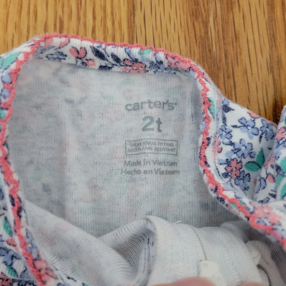 Carter's Toddler Girl Footie Pajamas Size 2T 24 Months Flying Pigs Mini Floral